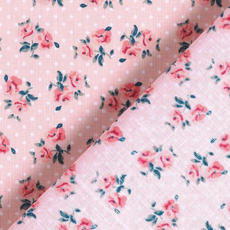 Tecido de algodão Cretone Rosas pequenas – rosa,  image number 5