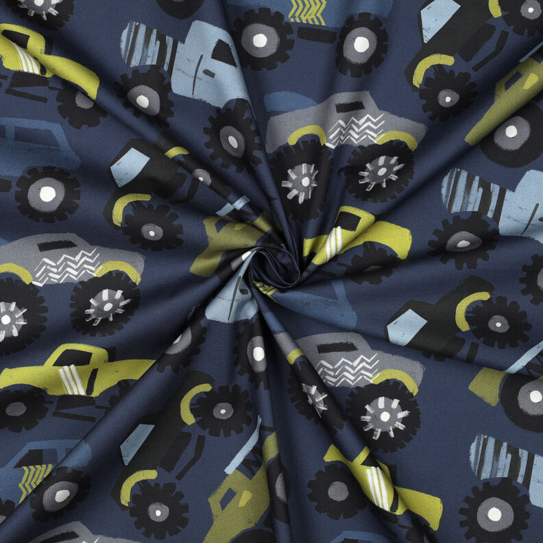 Popelina de algodão Monster trucks | Poppy Fabrics – azul-marinho,  image number 3