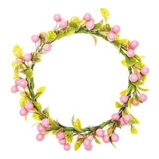 Coroa de flores Decoração com Bagas [Ø 12 cm/ 17 cm] – rosa/verde, 
