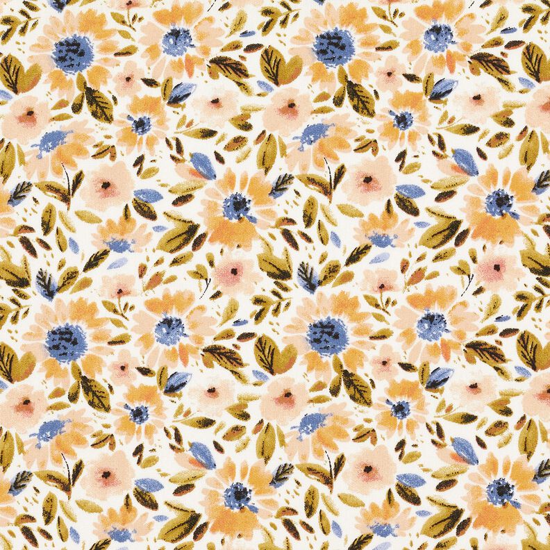 Popelina de algodão Mar de flores – caju/branco,  image number 1