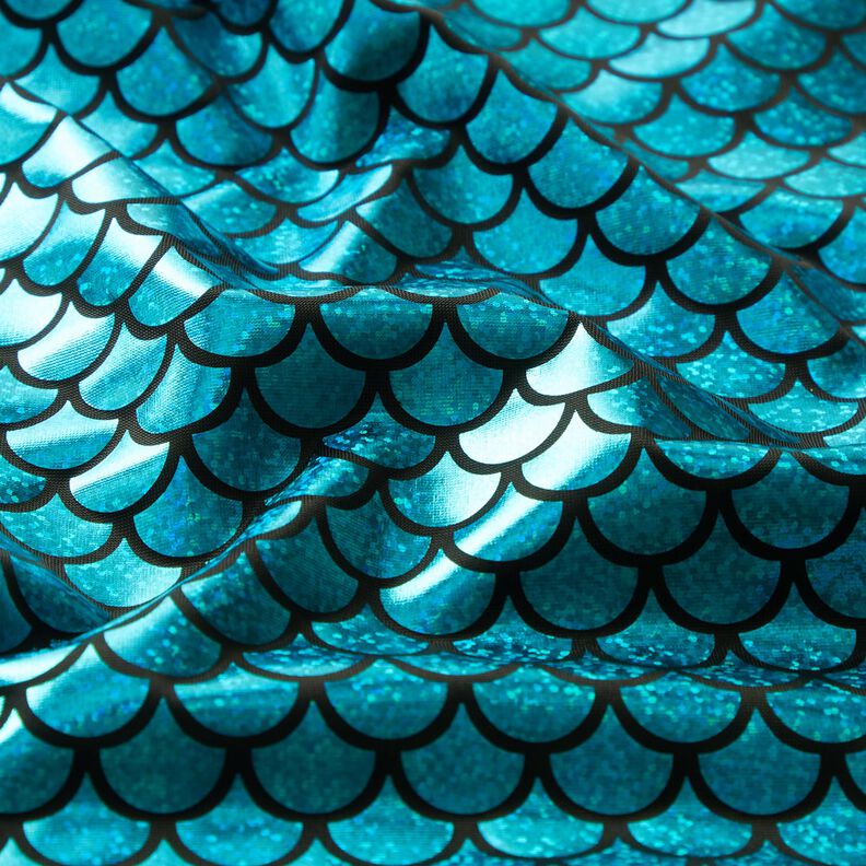 Jersey prateado Escamas de sereia – preto/turquesa,  image number 2