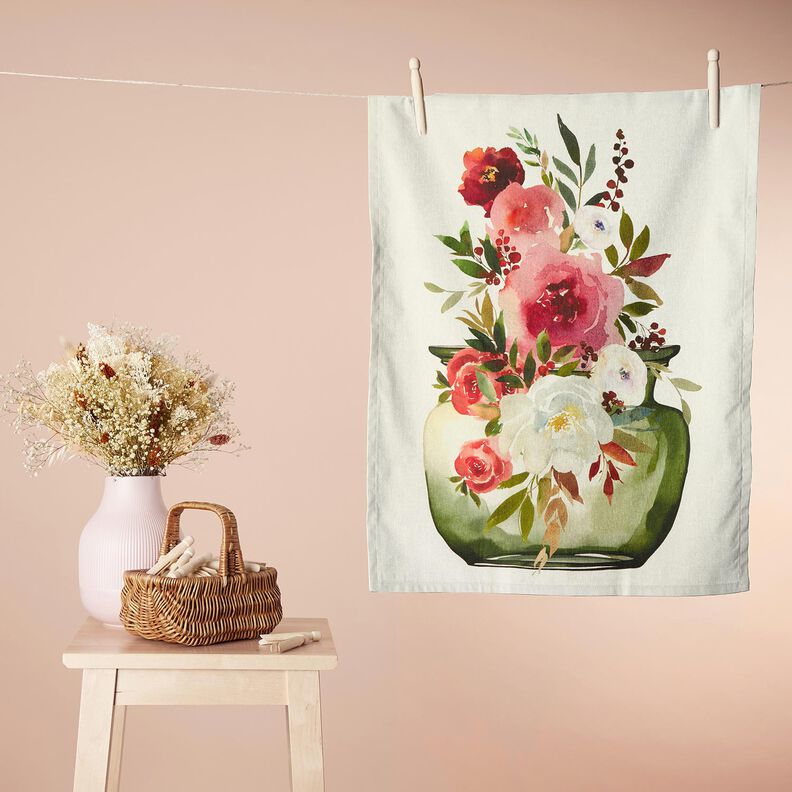 Painel decorativo Trio Flores em aguarela – marfim/baga,  image number 6