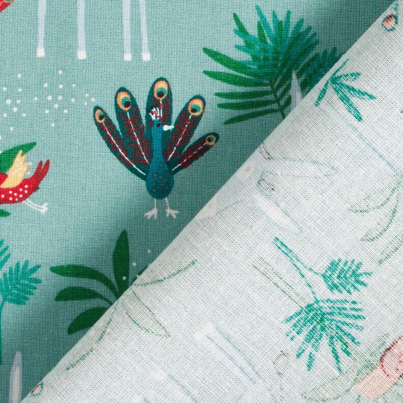 Tecido de algodão Cretone Burro e pavões – eucalipto,  image number 4