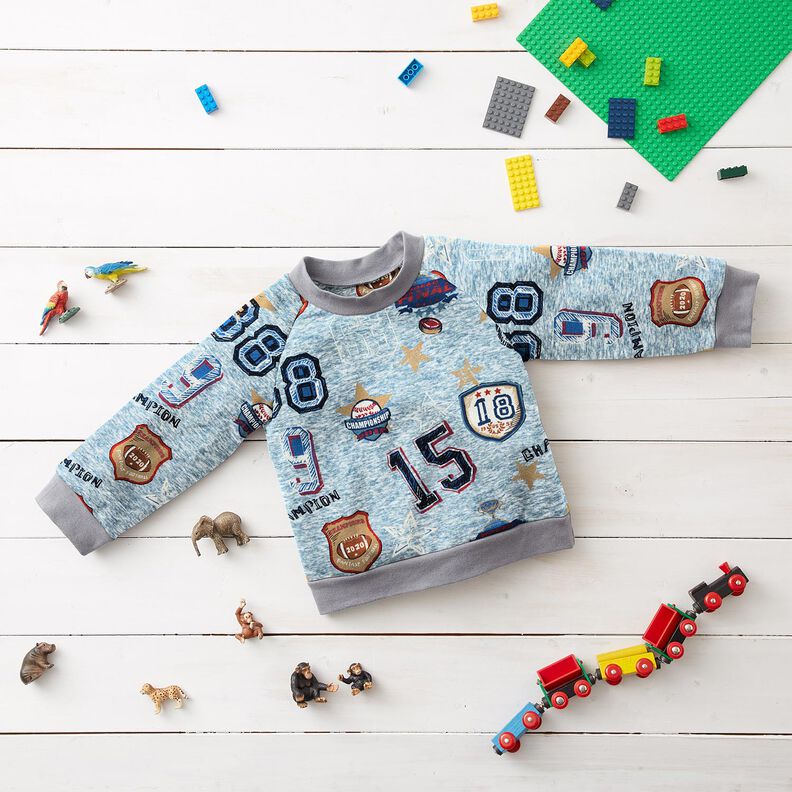 Tecido polar alpino Casaco College – azul claro/cinzento,  image number 5