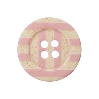 Botão Riscas 4 furos  – rosa/damasco, 