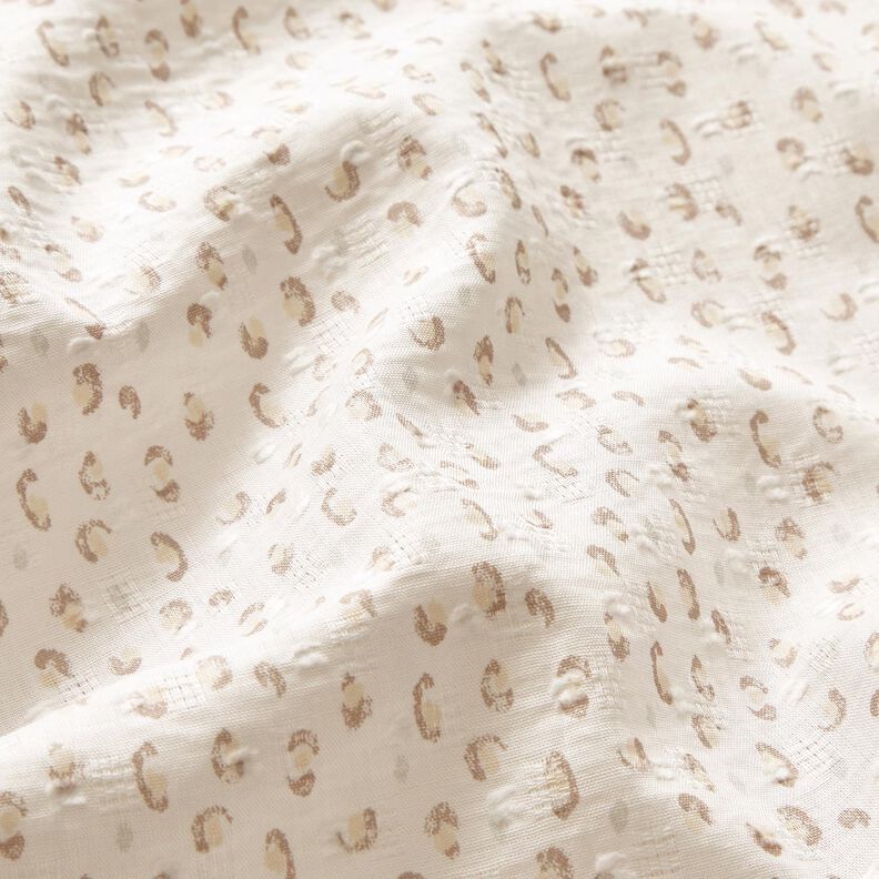 Cambraia fina de algodão Ajour-Dobby Estampado Leo – branco/anémona,  image number 2