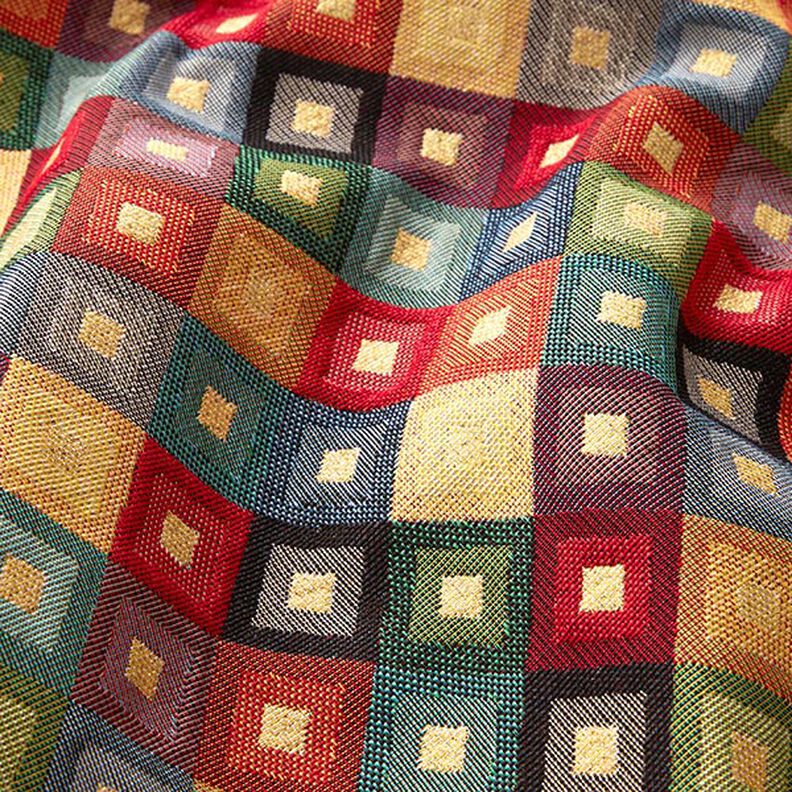 Tecido para decoração Gobelina losangos coloridos lurex,  image number 3