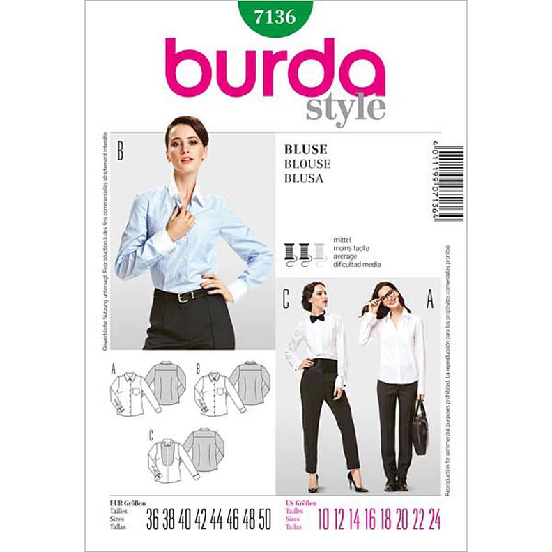 Blusa / Camisa-blusa, Burda 7136,  image number 1