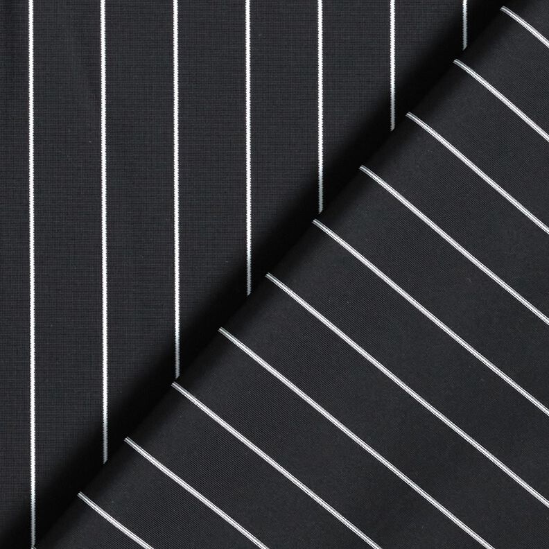 Tecido para calças Stretch Riscas de giz – preto/branco,  image number 4