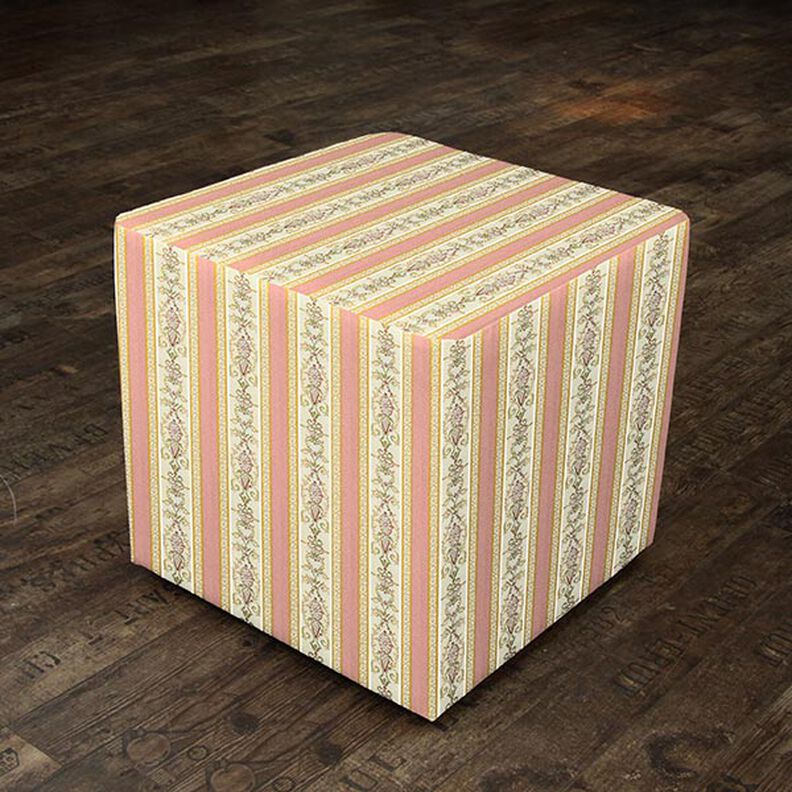 Tecido para mobiliário Jacquard Biedermeier Riscas – creme/rosa embaçado,  image number 6