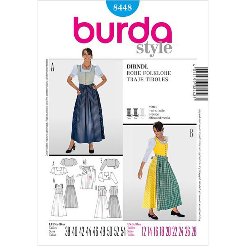 Vestido tradicional da Baviera, Burda 8448,  image number 1