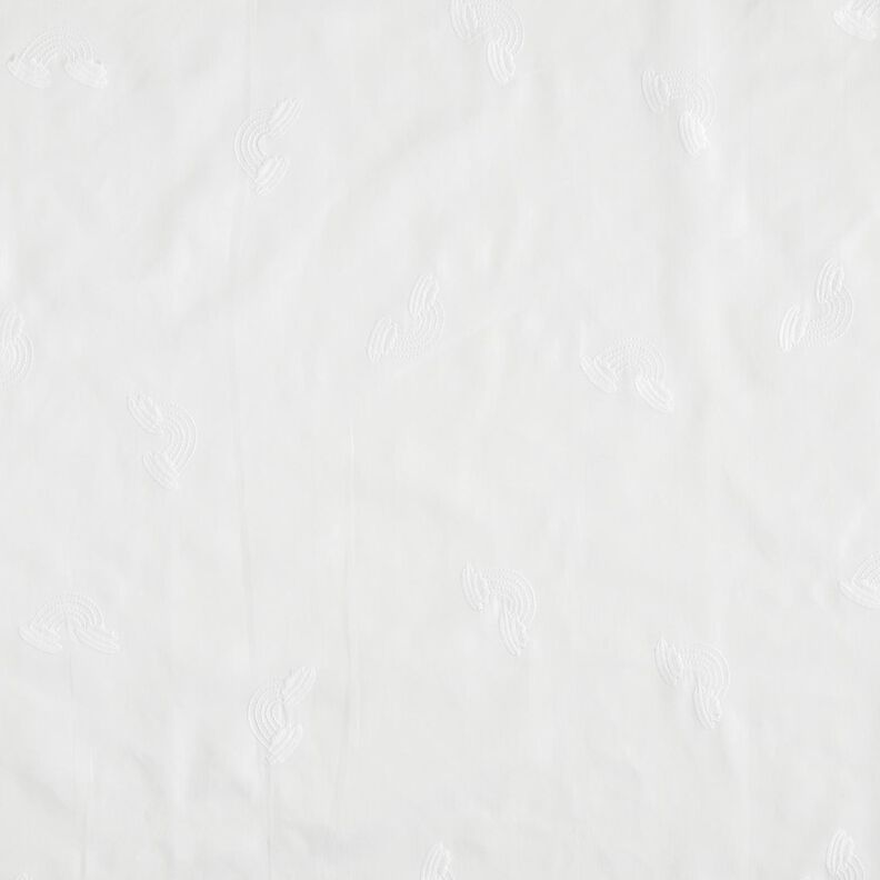 Cetim de algodão Arco-íris Bordado – branco,  image number 1