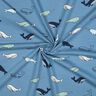 Jersey de algodão Baleias giras | Poppy Fabrics – cinza claro/azul-marinho,  thumbnail number 3