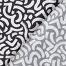 Tecido de viscose Linhas onduladas abstratas – preto/branco | Retalho 70cm,  thumbnail number 4