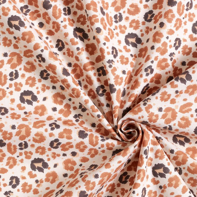 Tecido de algodão Cretone Grandes manchas de leopardo – cobre/bege claro,  image number 3