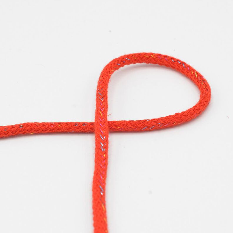 Cordão de algodão Lurex [Ø 5 mm] – vermelho,  image number 1