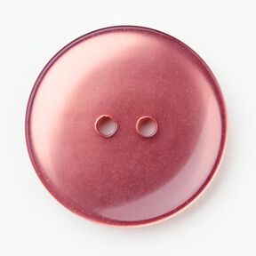 Botão de 2 furos brilhante [Ø 25 mm] – rosa-velho escuro, 
