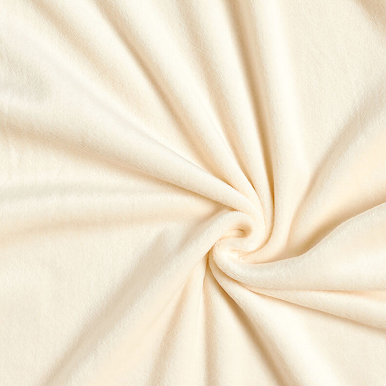 Tecido aveludado Nicki Fleece liso – creme,  image number 1