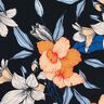 Tecido para fatos de banho Grandes flores de hibisco – preto azulado/damasco,  thumbnail number 6