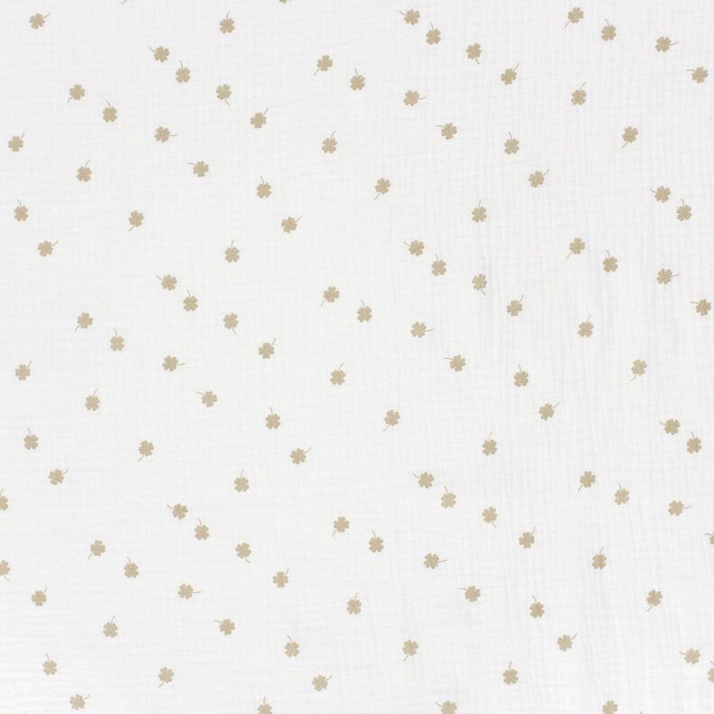 Musselina/ Tecido plissado duplo Trevo da sorte &ndash; branco sujo/pist&aacute;chio,  image number 1