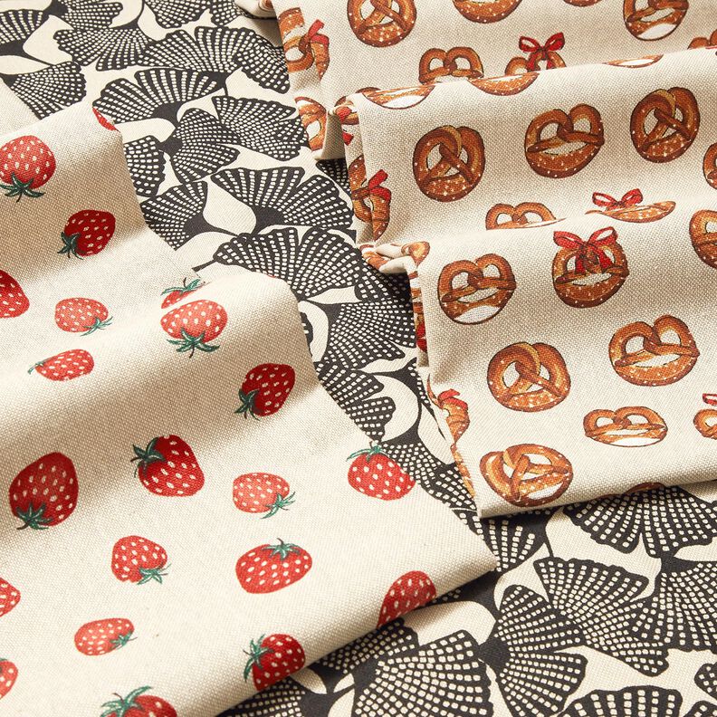 Tecido para decoração Meio linho Panamá Ginkgo manchado – preto/natural,  image number 6