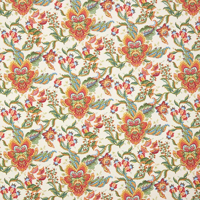 Tecido para decoração Lona Ornamentos florais orientais 280 cm – natural/verde,  image number 1