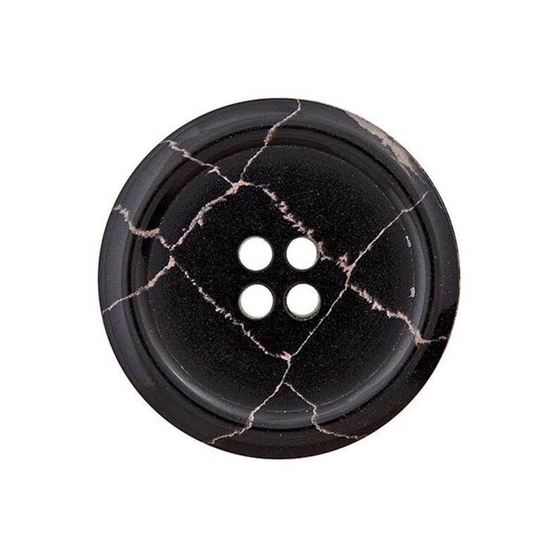 Botão de poliéster, 4 furos Recycling – preto/rosa embaçado,  image number 1