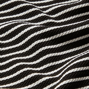 Jacquard Jersey Riscas diagonais – preto/branco, 