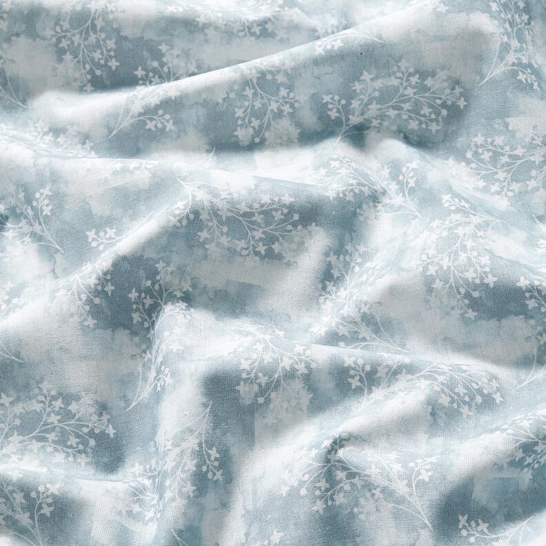 Tecido de algodão Popelina Ramos finos – azul,  image number 2