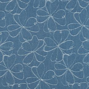 Ganga Jacquard Flores | Poppy Fabrics – azul ganga, 
