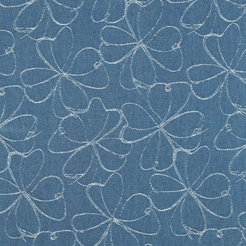 Ganga Jacquard Flores | Poppy Fabrics – azul ganga,  image number 1