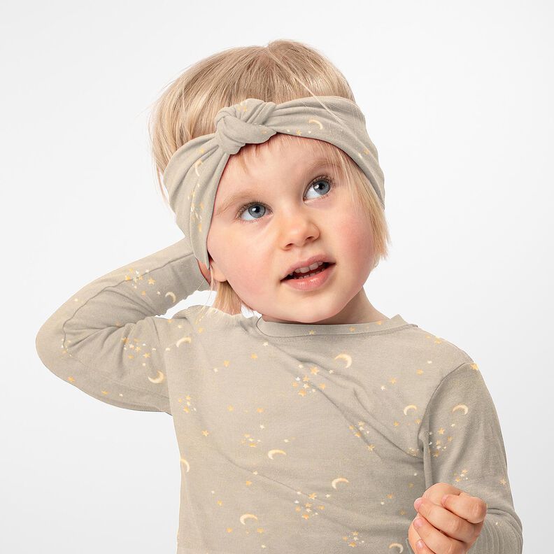 Jersey de algodão Céu estrelado Impressão Digital – taupe claro,  image number 5