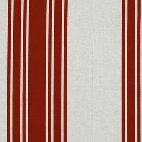 Tecido para decoração Panamá Riscas grossas – carmin/cinzento-névoa, 