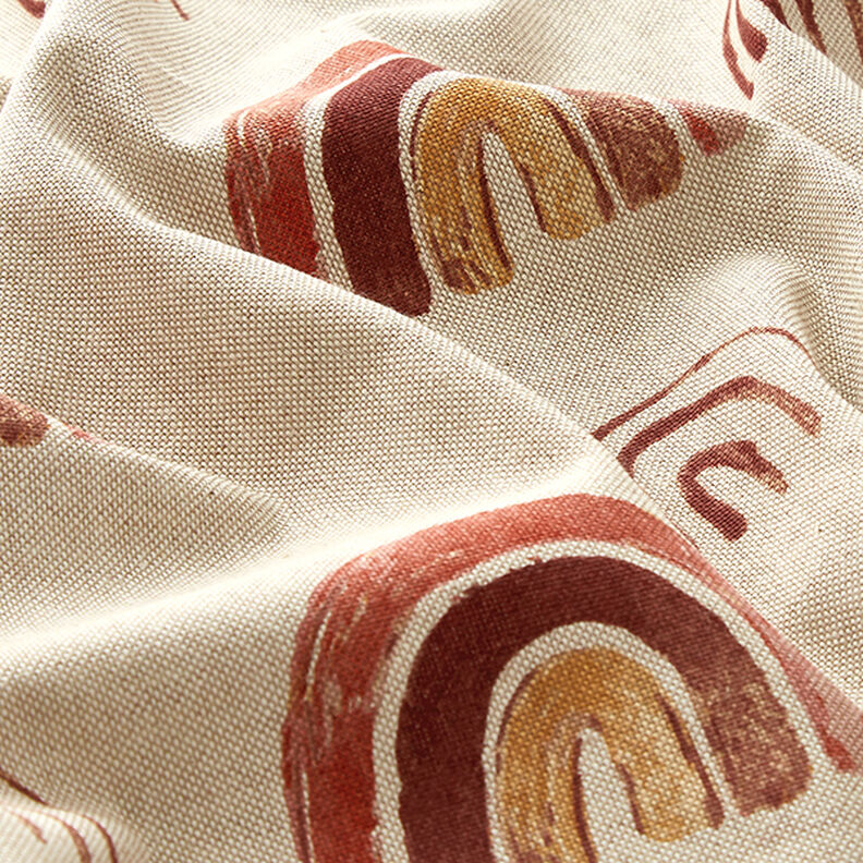 Tecido para decoração Meio linho Panamá Arco-íris – natural/vermelho,  image number 2