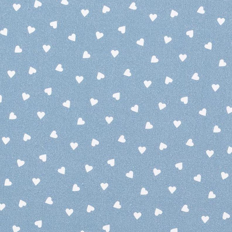 Corações espalhados de popeline de algodão orgânico – jeans azul claro,  image number 1