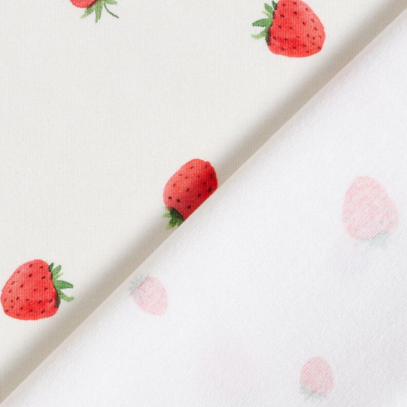 GOTS Jersey de algod&atilde;o Aguarela Morangos Impress&atilde;o Digital &ndash; marfim,  image number 4