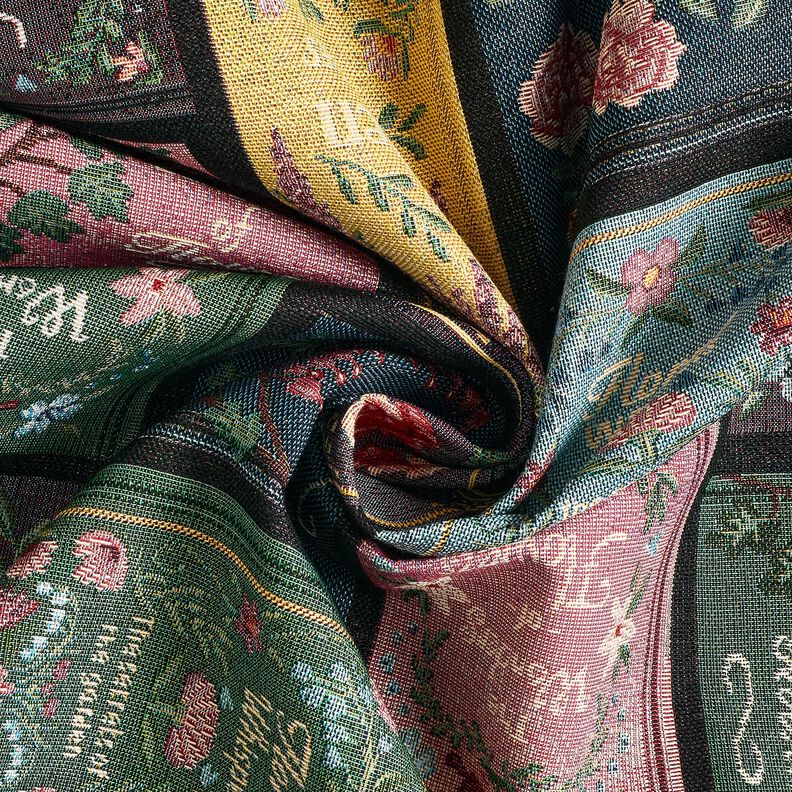 Tecido para decoração Gobelina capa de livro – preto/merlot,  image number 3