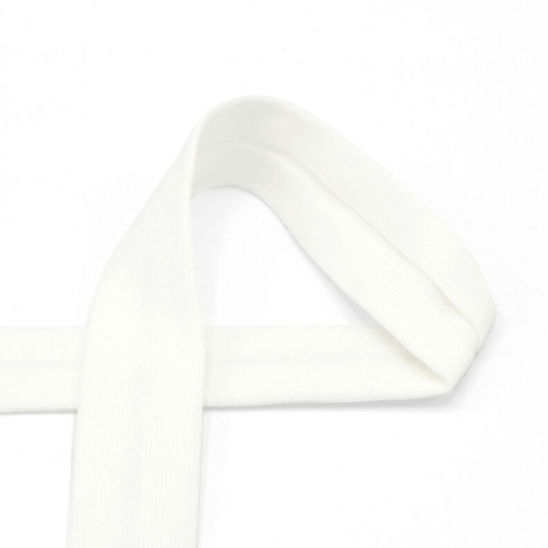 Fita de viés Jersey de algodão [20 mm] – branco sujo,  image number 1