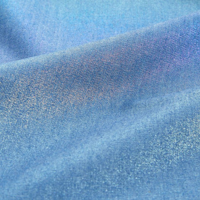 Chambray Brilho do arco-íris Estampado prateado | Poppy Fabrics – azul ganga/colorido,  image number 5