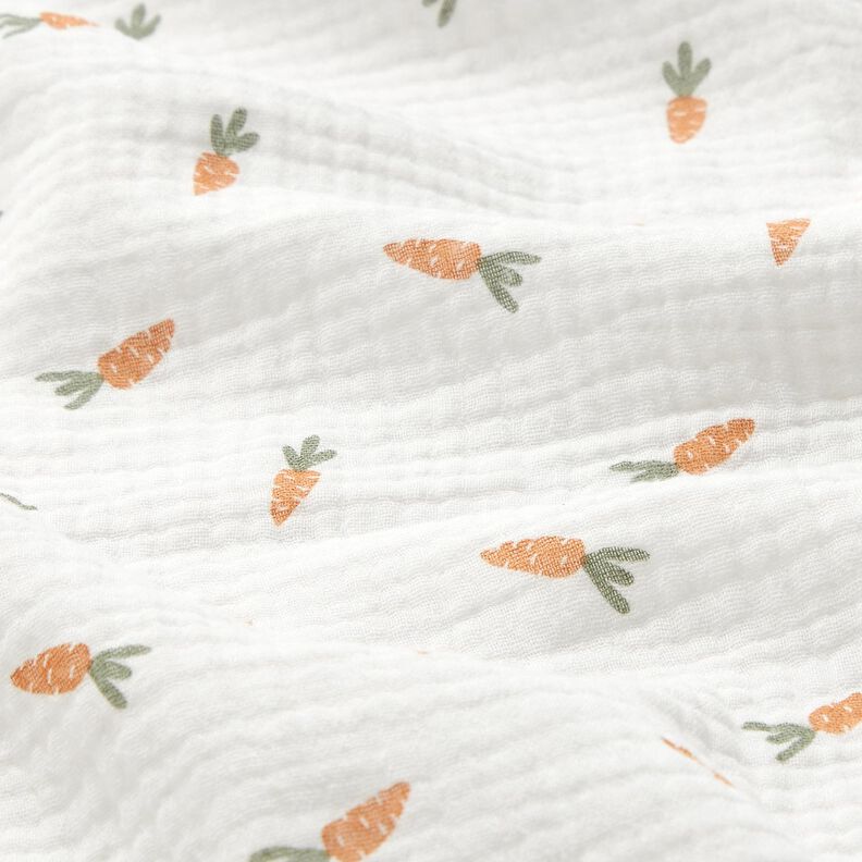 Musselina/ Tecido plissado duplo Cenouras pequenas – branco sujo,  image number 2