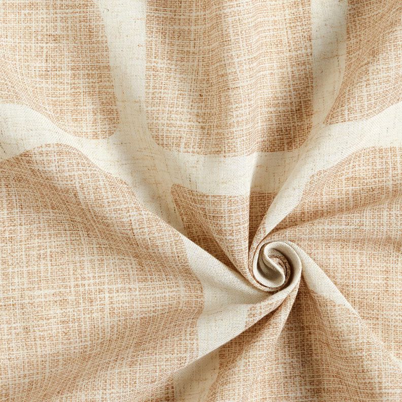 Tecido para cortinados Mix de linho Formas  – castanho/natural,  image number 3
