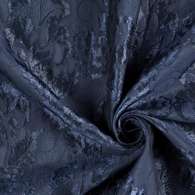 Jacquard para vestuário Brocado Flores – azul-marinho,  image number 3