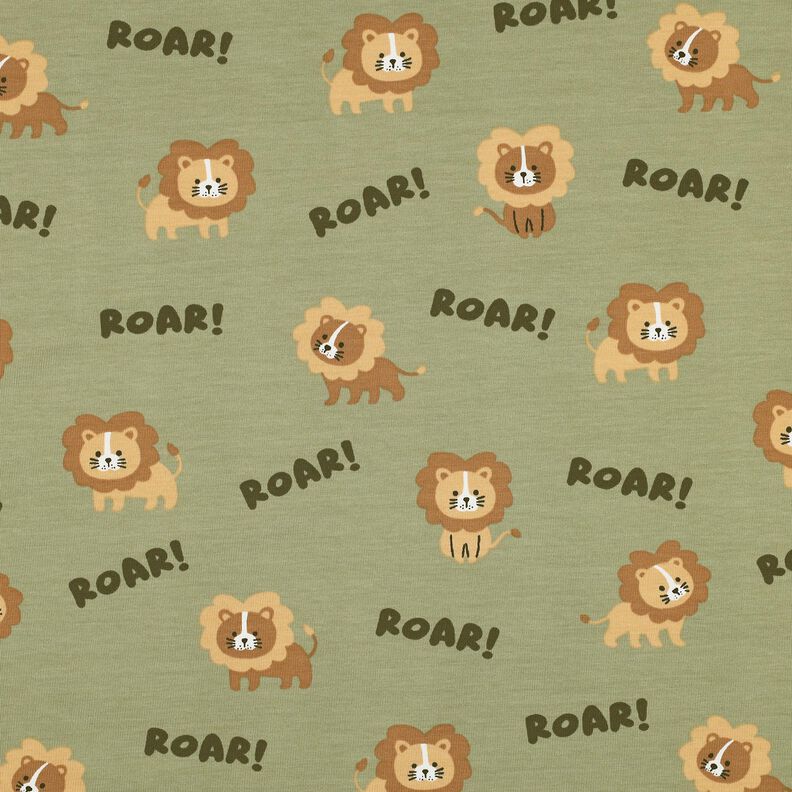 Jersey de algodão Leão | Poppy Fabrics – pistáchio/castanho-avermelhado,  image number 1