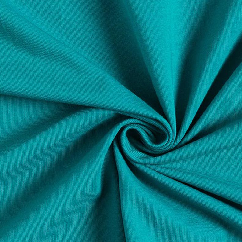 Jersey de algodão Médio Liso – azul petróleo,  image number 1