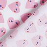 Tecido de algodão Cretone Corações com olhos – branco/rosa,  thumbnail number 4