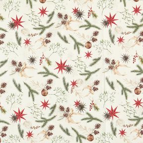 Tecido para decoração Jacquard Lurex Ramos de abeto – natural/dourado, 