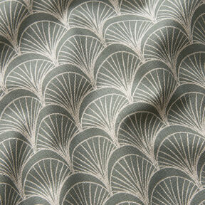 Tecido para decora&ccedil;&atilde;o Meio linho Panam&aacute; Leques em arco elegantes &ndash; natural/verde amarelado, 