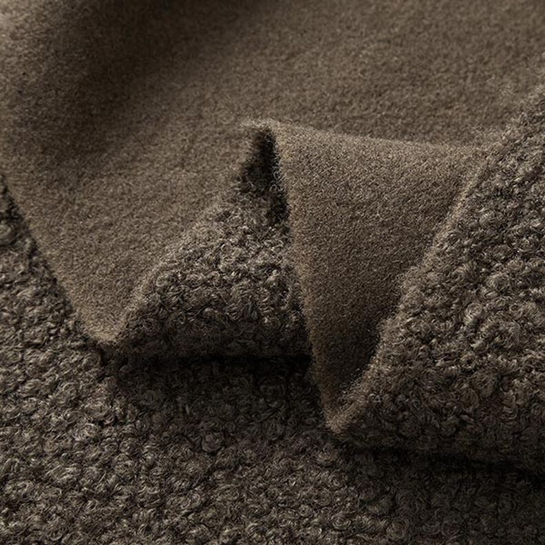 Bouclé de malha feltrada – castanho,  image number 3