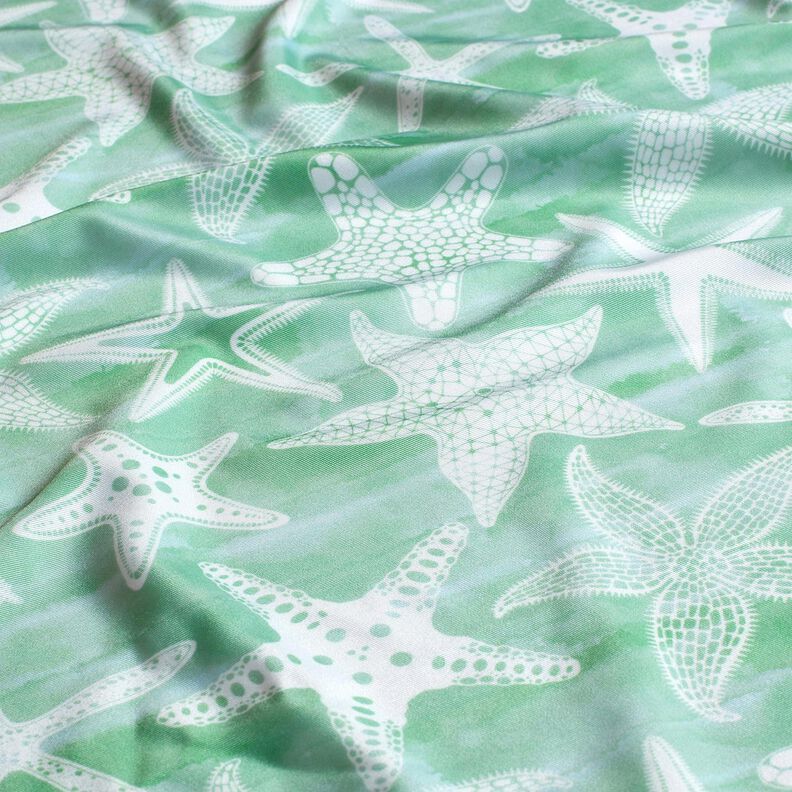 Tecido para fatos de banho UPF50 Estrelas do mar – eucalipto/branco,  image number 2