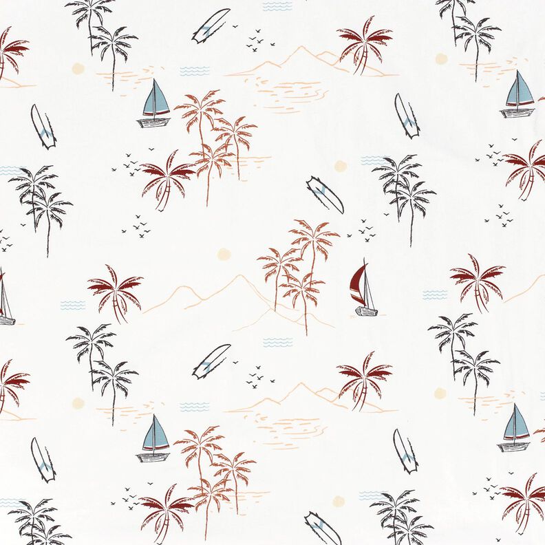 Jersey de algodão Praia tropical – marfim/cor de caramelo,  image number 1